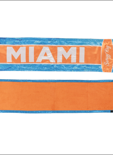 SWAG RAG™ Sports Fan Rally Towel - MIAMI - Teal, Orange, White